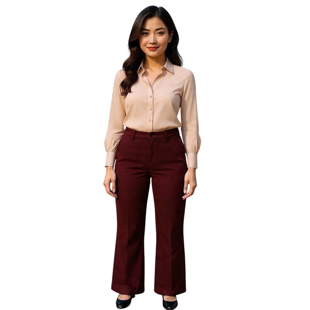 Outerknown Corduroy Pants Bootcut Burgundy Organic Cotton Blend Size 10 NWT $138